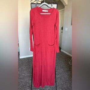 Sparrow Vibrant Red Long Sleeve Dress